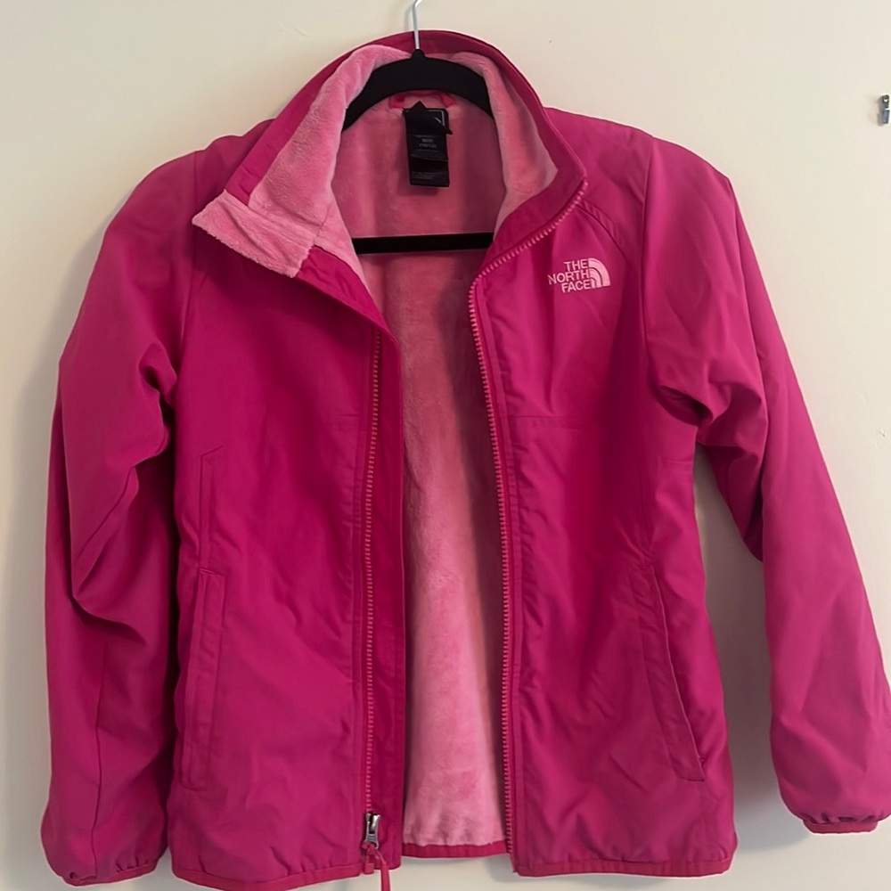 The North Face pink jacket